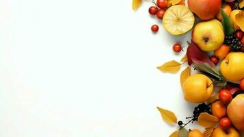 Thanksgiving day or autumn composition with pumpkin, oranges, leaves or chicken. Thanksgiving food concept by AI Generated photo