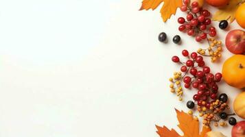 Thanksgiving day or autumn composition with pumpkin, oranges, leaves or chicken. Thanksgiving food concept by AI Generated photo