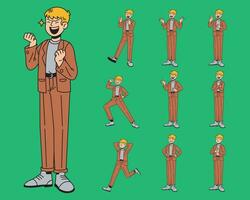 Friendly businessman cartoon character vector