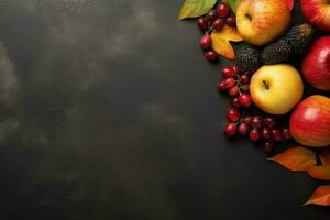 Thanksgiving day or autumn composition with pumpkin, oranges, leaves or chicken. Thanksgiving food concept by AI Generated photo