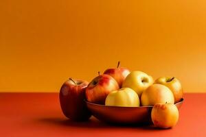 Traditional food of jewish new year holiday of tradition or religion. Rosh hashanah with copy space concept by AI Generated photo