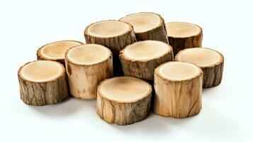 un grande circular pedazo de madera, de madera maletero o apilado árbol Tablas de madera para mueble industria. de madera Iniciar sesión concepto por ai generado foto