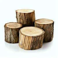 un grande circular pedazo de madera, de madera maletero o apilado árbol Tablas de madera para mueble industria. de madera Iniciar sesión concepto por ai generado foto