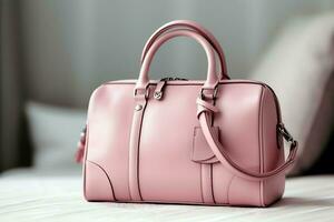 Beautiful elegance and luxury fashion women handbag or purse. A glamour female leather hand made bag concept by AI Generated photo