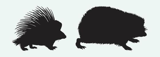 Quill-Outlined Majesty, Silhouetted Splendor of the Porcupine Rodent vector