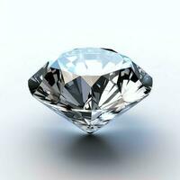 blanco brillante claro grande diamante o hermosa joya aislado en blanco superficie. deslumbrante clásico diamante concepto por ai generado foto