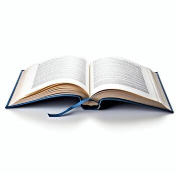 Overhead view of open book with empty blank white pages. Notebook composition for catalog, magazines concept by AI Generated photo