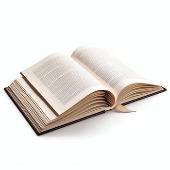 Overhead view of open book with empty blank white pages. Notebook composition for catalog, magazines concept by AI Generated photo