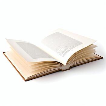 Overhead view of open book with empty blank white pages. Notebook composition for catalog, magazines concept by AI Generated photo