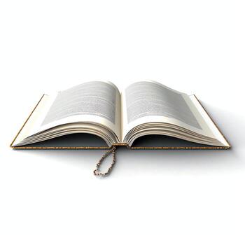 Overhead view of open book with empty blank white pages. Notebook composition for catalog, magazines concept by AI Generated photo