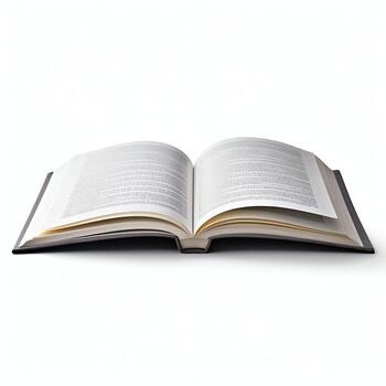 Overhead view of open book with empty blank white pages. Notebook composition for catalog, magazines concept by AI Generated photo