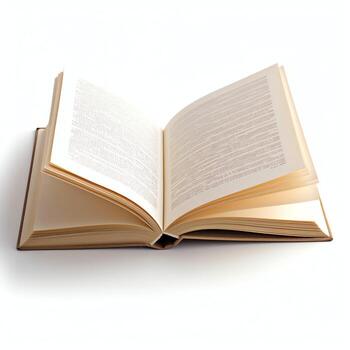 Overhead view of open book with empty blank white pages. Notebook composition for catalog, magazines concept by AI Generated photo