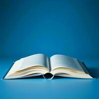 Overhead view of open book with empty blank white pages. Notebook composition for catalog, magazines concept by AI Generated photo