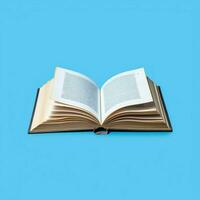 Overhead view of open book with empty blank white pages. Notebook composition for catalog, magazines concept by AI Generated photo
