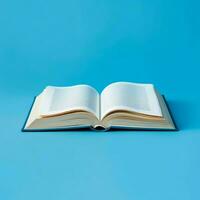 Overhead view of open book with empty blank white pages. Notebook composition for catalog, magazines concept by AI Generated photo