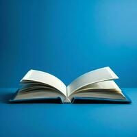 Overhead view of open book with empty blank white pages. Notebook composition for catalog, magazines concept by AI Generated photo