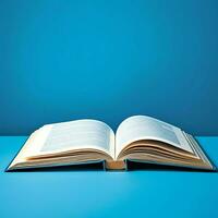 Overhead view of open book with empty blank white pages. Notebook composition for catalog, magazines concept by AI Generated photo