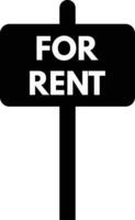 for rent sign vector isolated on white background . rent board icon