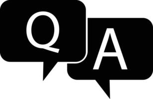 question and answer icon vector . discussion speech bubble icon