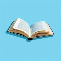 Overhead view of open book with empty blank white pages. Notebook composition for catalog, magazines concept by AI Generated photo