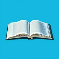 Overhead view of open book with empty blank white pages. Notebook composition for catalog, magazines concept by AI Generated photo