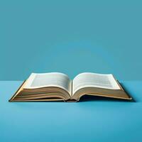 Overhead view of open book with empty blank white pages. Notebook composition for catalog, magazines concept by AI Generated photo