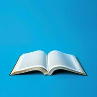 Overhead view of open book with empty blank white pages. Notebook composition for catalog, magazines concept by AI Generated photo