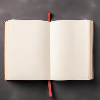 gastos generales ver de abierto libro con vacío blanco blanco paginas cuaderno composición para catalogar, revistas concepto por ai generado foto