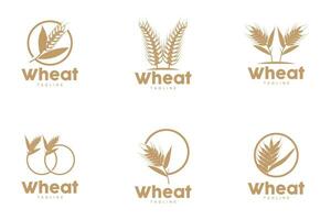 Wheat Logo Grain Design Simple Illustration Template vector