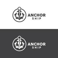 Simple Ship Anchor Logo Design, Silhouette Vector Illustration