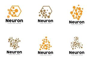 Neuron Logo, Cel Dna Network Vector, And Particle Technology, Simple Illustration Template Design vector