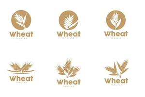 Wheat Logo Grain Design Simple Illustration Template vector