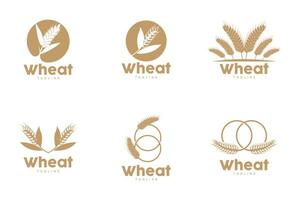 trigo logo grano diseño sencillo ilustración modelo vector