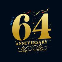 Anniversary design for 65 year marriage life vector