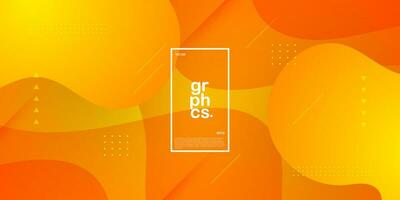 Modern dynamic orange fluid textured background design in 3D style with liquid orange color. Eps10 Vector