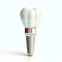 Close up of a dental tooth implant or healthy human teeth. White enamel and dental implants surgery concept by AI Generated photo