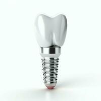 Close up of a dental tooth implant or healthy human teeth. White enamel and dental implants surgery concept by AI Generated photo