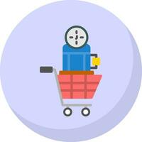 Shopping Time Machine Vector Icon Design