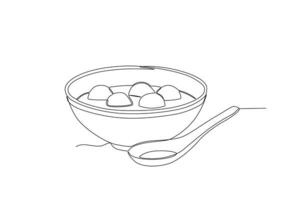 A bowl of tangyuan for the Dongzhi festival vector