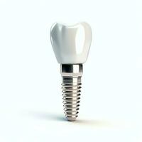 Close up of a dental tooth implant or healthy human teeth. White enamel and dental implants surgery concept by AI Generated photo