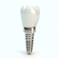 Close up of a dental tooth implant or healthy human teeth. White enamel and dental implants surgery concept by AI Generated photo