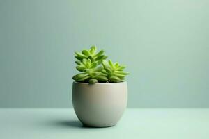 en conserva suculento planta gasteria o pequeño cactus con Copiar espacio. hogar jardinería y minimalista planta concepto por ai generado foto