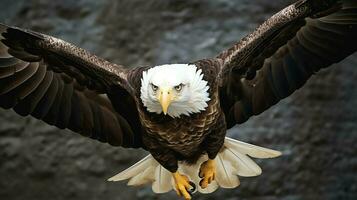 Eagle freely flying under the sunlight and blue sky. Predatory bird hunting in safari east africa concept by AI Generated photo