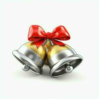 Decorative christmas ornament with christmas golden bells or jingle bells. Christmas decoration concept by AI Generated photo