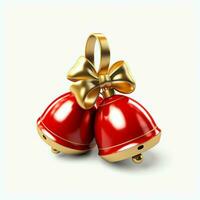 Decorative christmas ornament with christmas golden bells or jingle bells. Christmas decoration concept by AI Generated photo