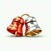 Decorative christmas ornament with christmas golden bells or jingle bells. Christmas decoration concept by AI Generated photo