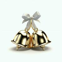 Decorative christmas ornament with christmas golden bells or jingle bells. Christmas decoration concept by AI Generated photo