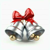 Decorative christmas ornament with christmas golden bells or jingle bells. Christmas decoration concept by AI Generated photo