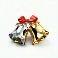 Decorative christmas ornament with christmas golden bells or jingle bells. Christmas decoration concept by AI Generated photo