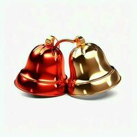 Decorative christmas ornament with christmas golden bells or jingle bells. Christmas decoration concept by AI Generated photo